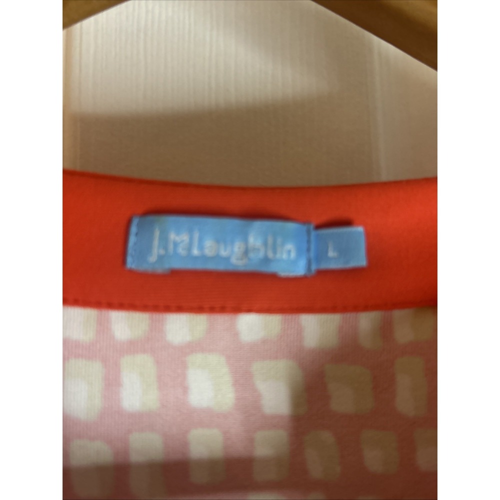 J Mclaughlin Catalina Cloth  Tunic Orange‎ 3/4 Sleeves L EUC - Picture 3 of 7